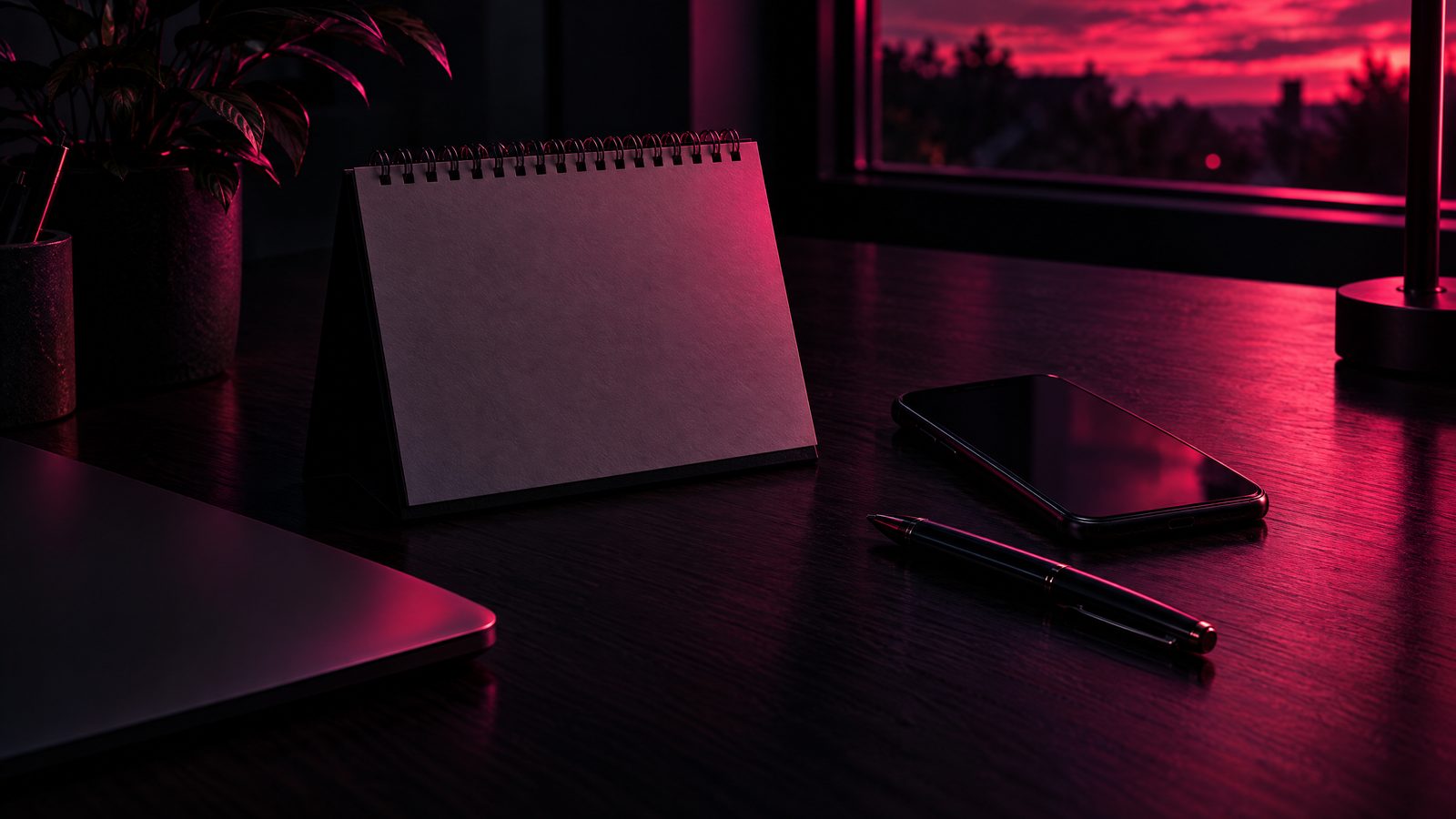KI-generiertes Bild: Kalender und Smartphone auf einem Schreibtisch